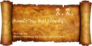 Kemény Kalliopé névjegykártya